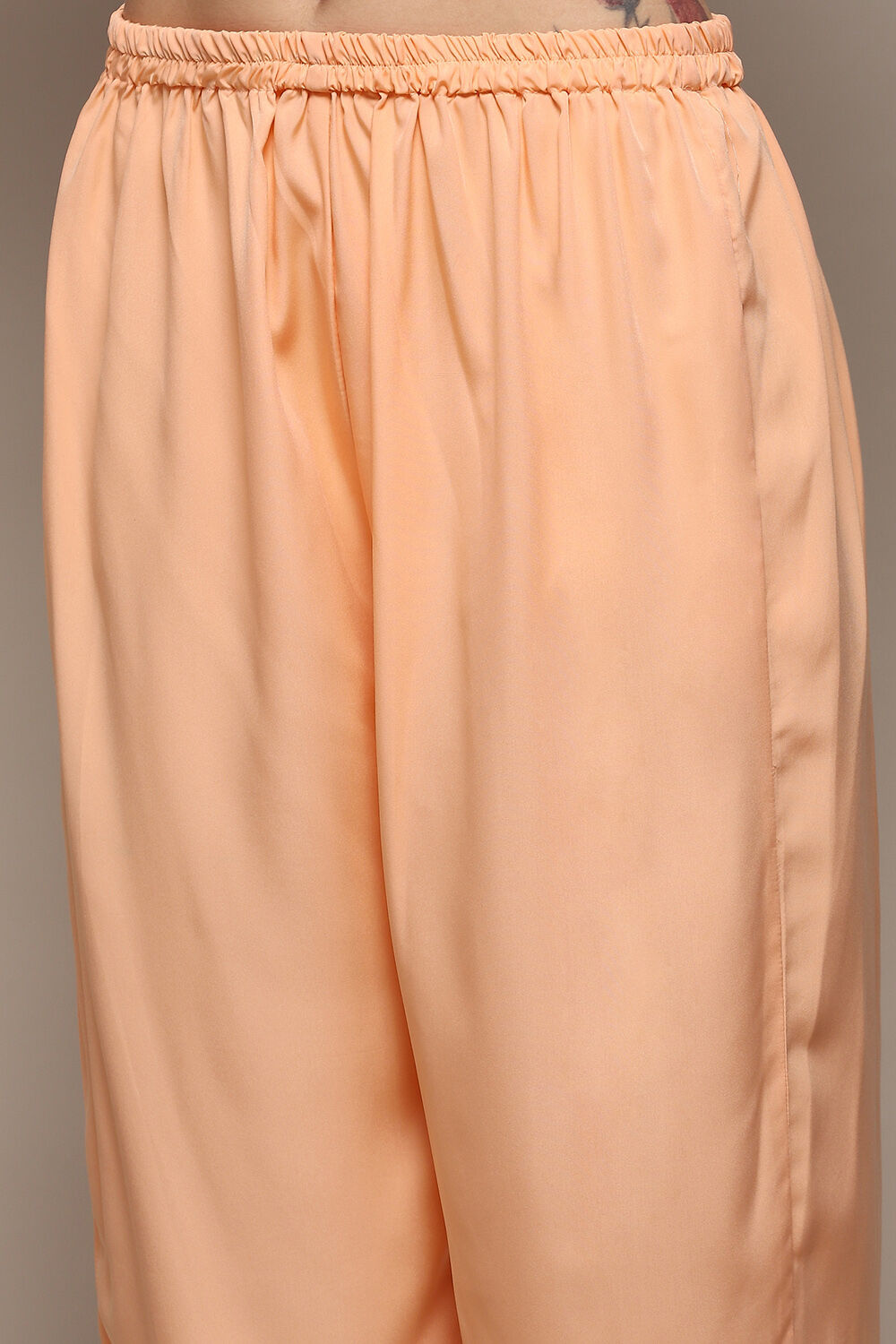 Peach Silk Blend Digital Print Unstitched Suit Set image number 3