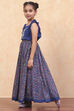 Purple Cotton Straight Printed Kurta Skirt Suit Set image number 3