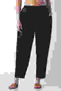 Indigo Blue Viscose Rayon Relaxed Solid Pants image number 4