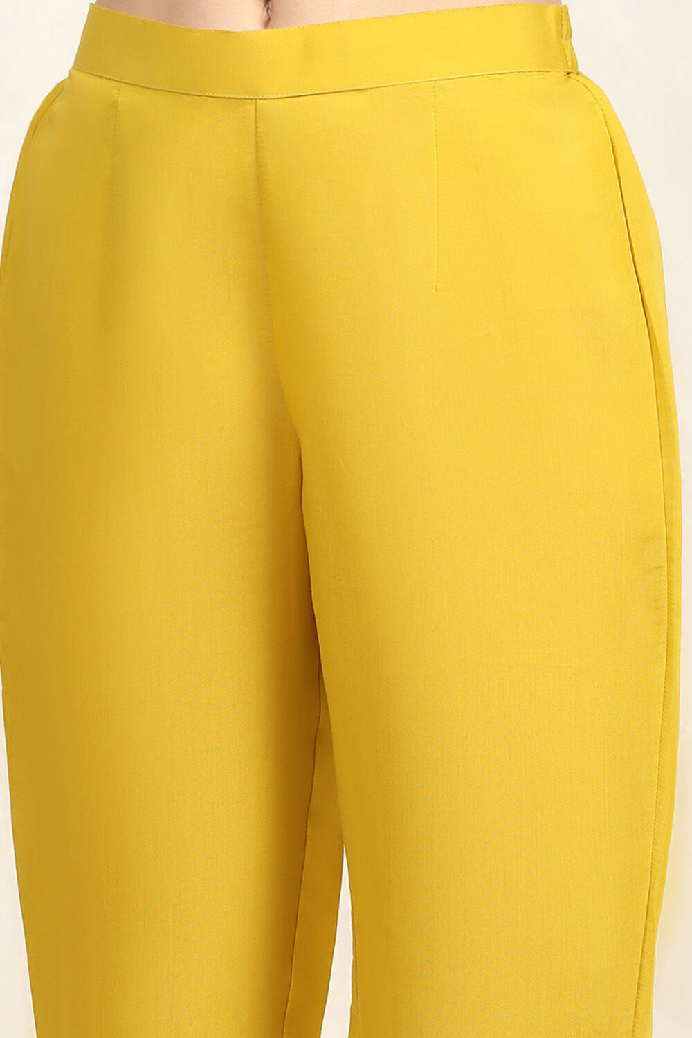 Yellow Silk Blend Machine Embroidered Unstitched Suit Set image number 3