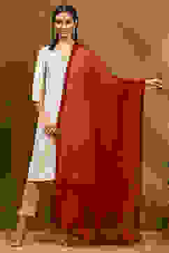 Maroon Polyester Dupatta image number 4