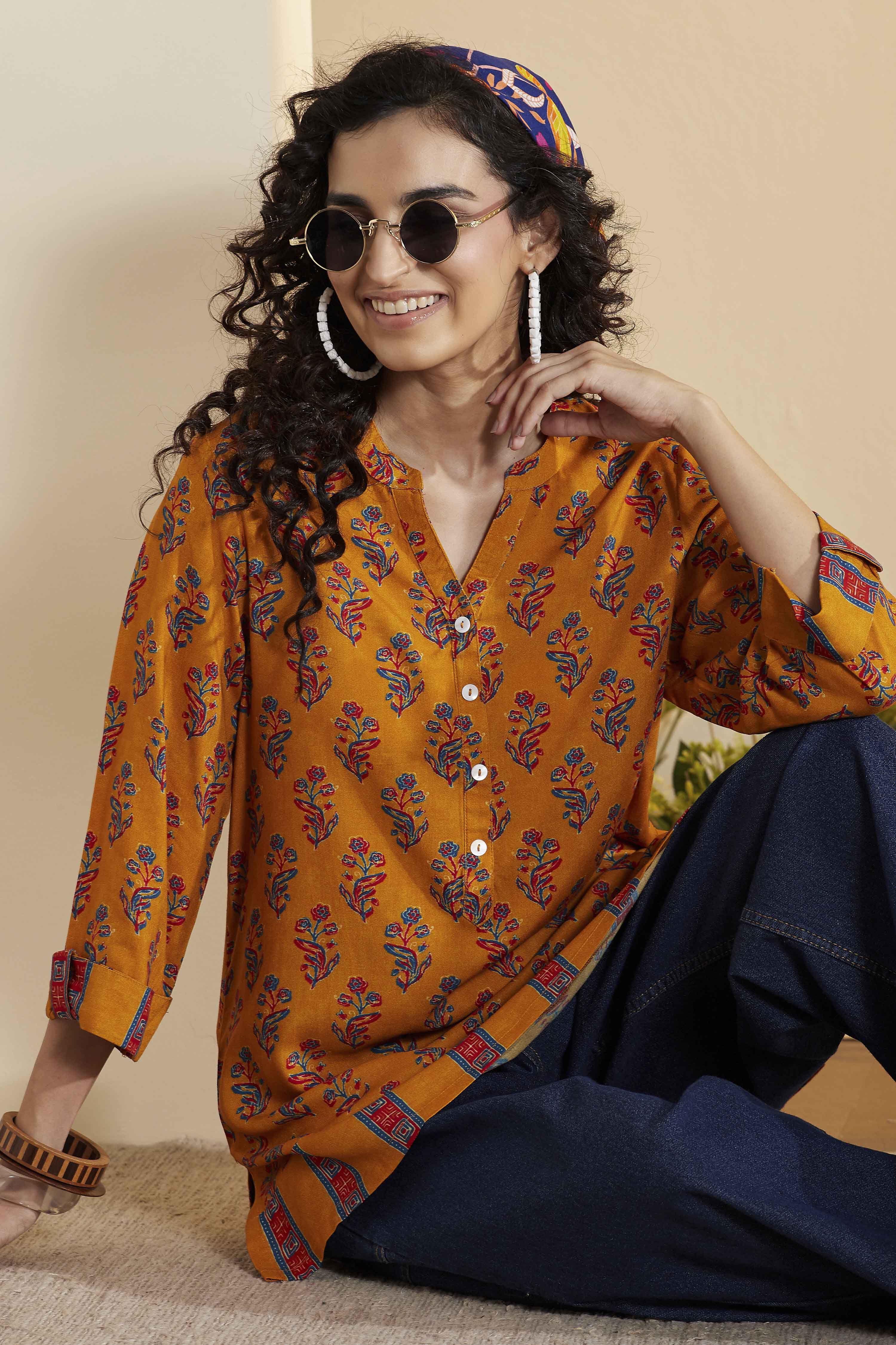 Indigo Viscose Rayon Straight Kurta image number 0