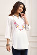 White Cotton Straight Top image number 4