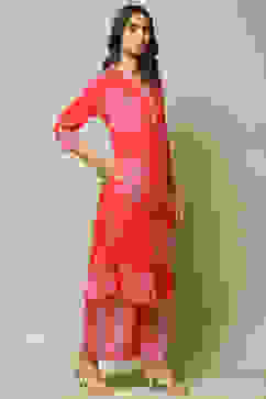 Pink LIVA Straight Printed 2 Piece Set image number 5