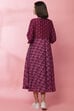 Wine Cotton Fusion Dress image number 5
