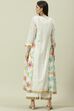 Off White Metallic Cotton A-Line Kurta Palazzo Suit Set image number 4