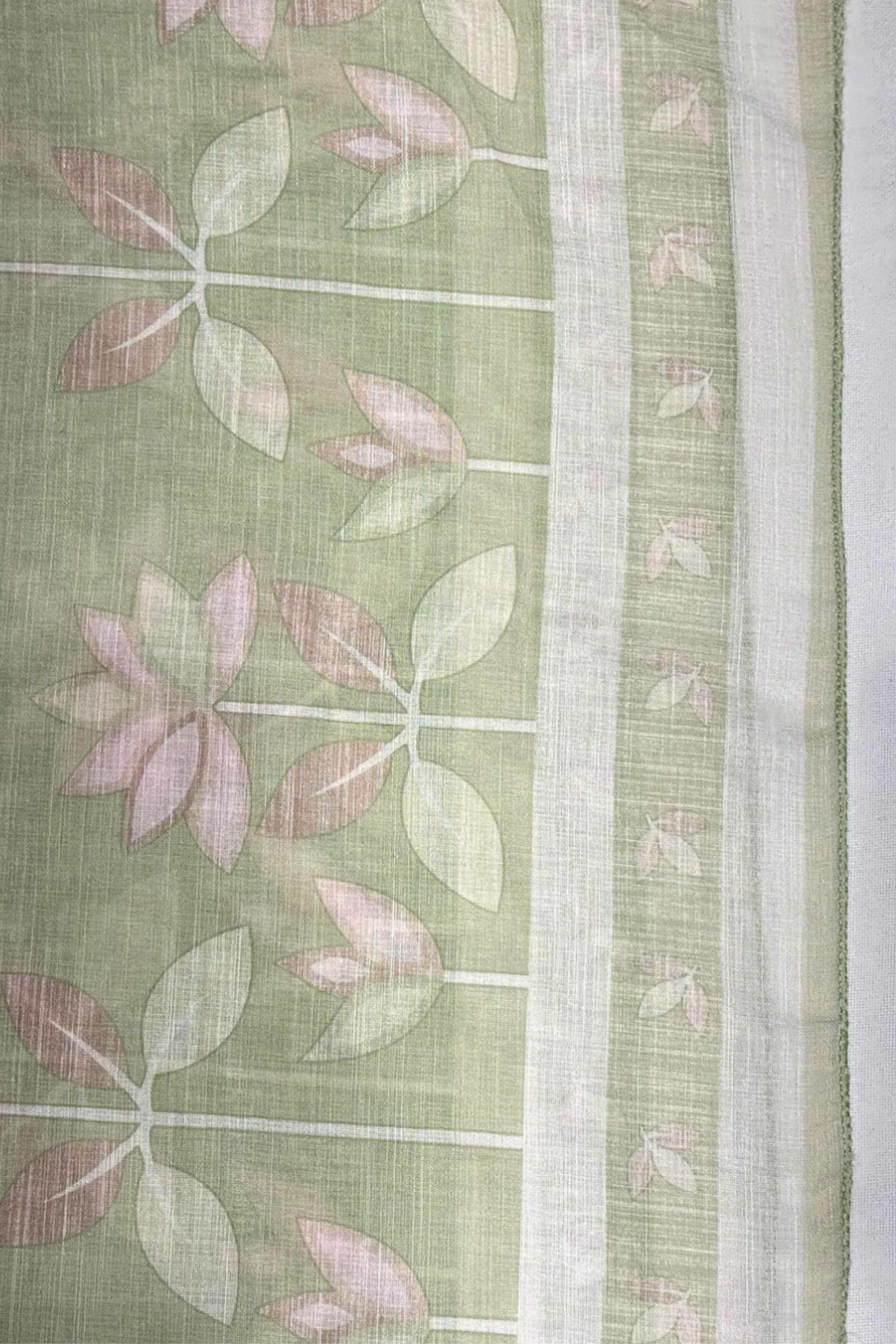 Grey Linen Printed Unstitched Suit Set image number 5