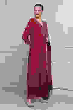 Maroon Embroidered Kalidar Suit Set image number 5