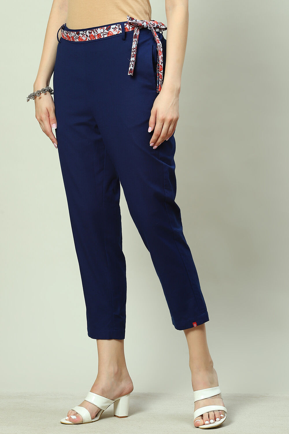 Off White Cotton Blend Palazzo image number 0