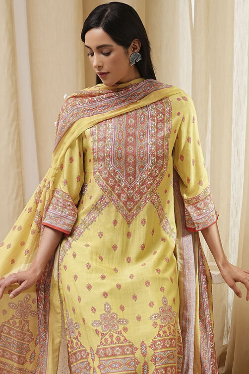 Green Modal Blend Straight Suit Set image number 0