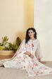 White Viscose Rayon Floral Straight Kurta Set image number 0