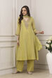 Green Poly Chanderi Sequined Kalidar Suit Set