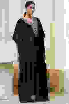 Black Viscose A-Line Suit Set image number 4