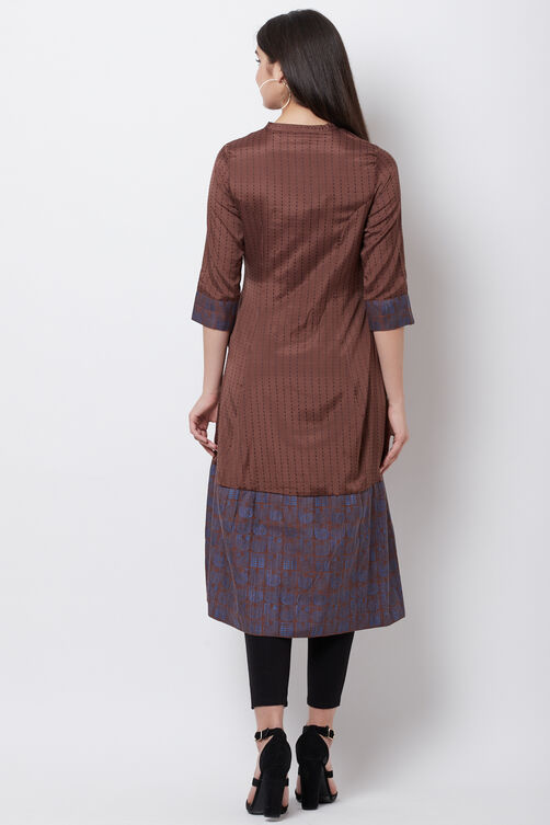 Green Art Silk Front Open Yarndyed Kurta image number 4