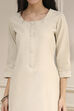 White Tissue Applique Unstitched Suit Set image number 2