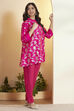 Pink Poly Viscose Yarndyed A-Line Shirt