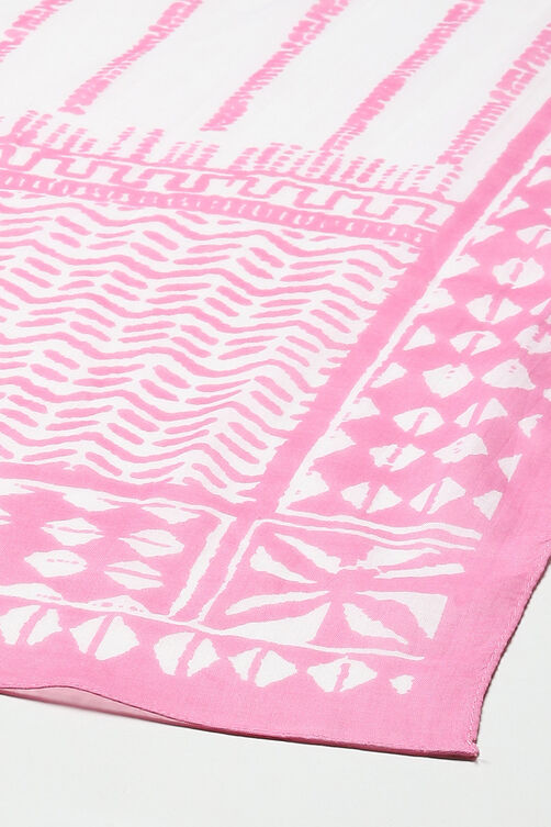 Rose Pink Cotton Layered Kurta Suit Set image number 3