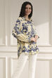 Off-White and Blue Printed Relaxed Fit Shirt image number 4