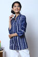 Indigo Cotton Shirt Printed Kurti image number 4