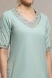 Light Green Cotton Straight Dyed Suit Set image number 1