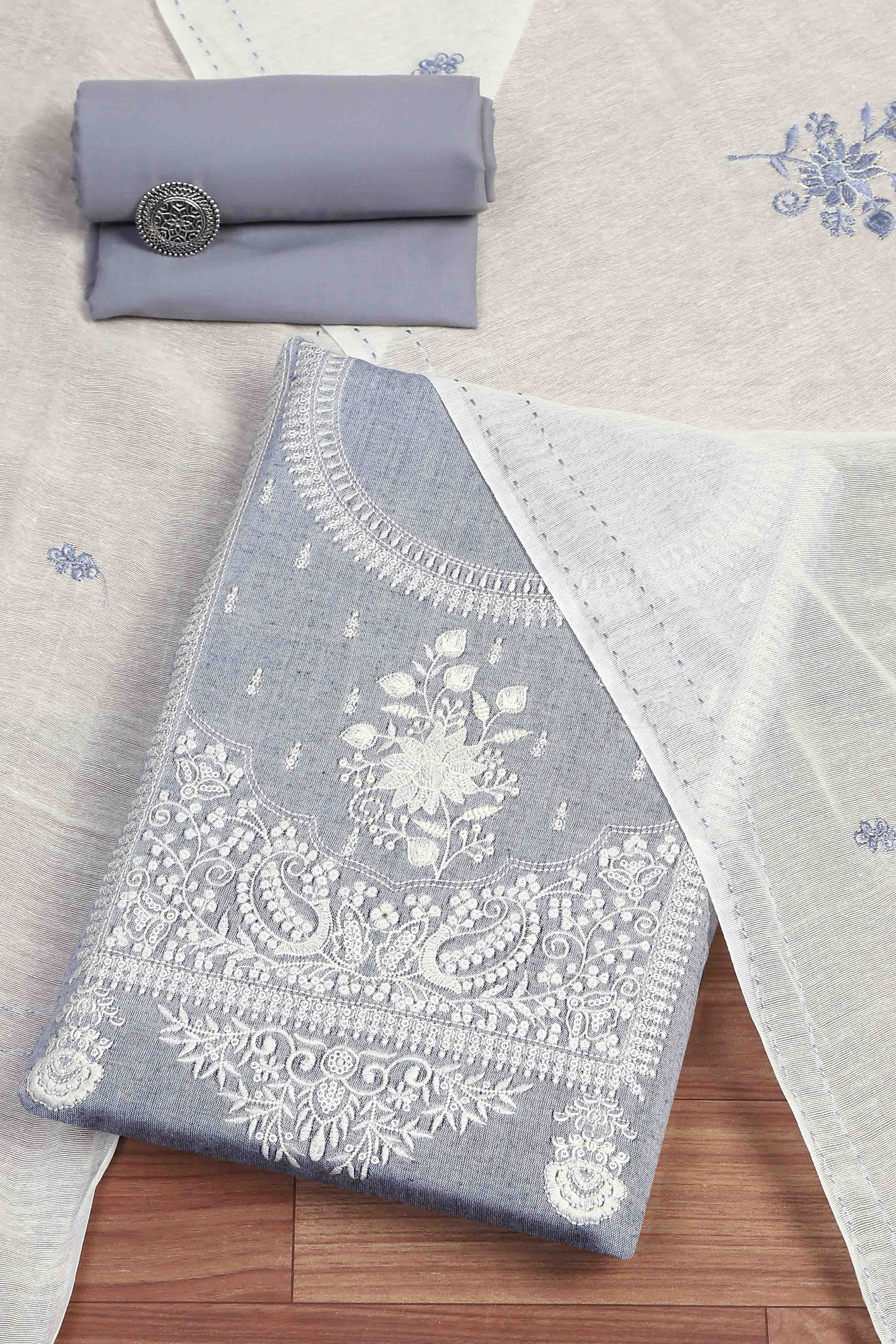 Pink Cotton Printed Unstitched Kurta Set image number 0