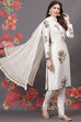 Rohit Bal Black Cotton Silk Straight Printed Suit Set image number 6