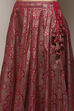 Navy Blue Polyester Straight Kurta Lehenga Set image number 2