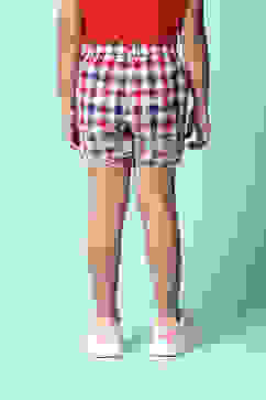 Red & Blue Cotton Shorts image number 4