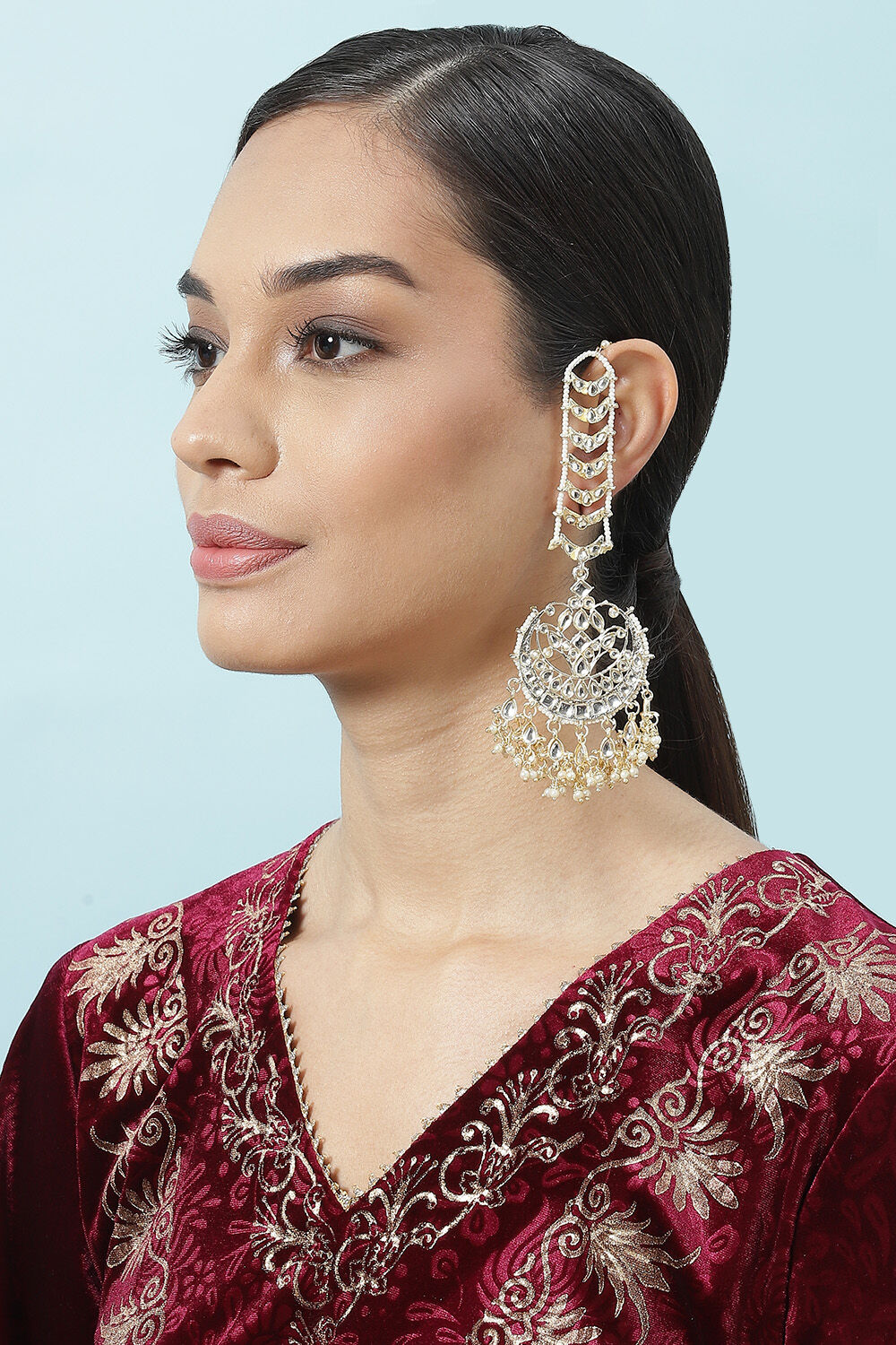 Gold Brass Earrings image number 3