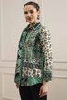 Black Cotton Printed Straight Shirt image number 2