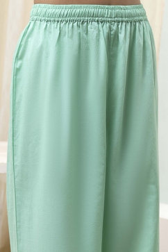 Sea Green Printed Straight Suit Set image number 2