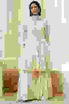 Off-White Cotton Metallic Flared Suit Set image number 6