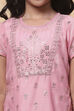 Pink Polyester Flared Suit Set image number 1