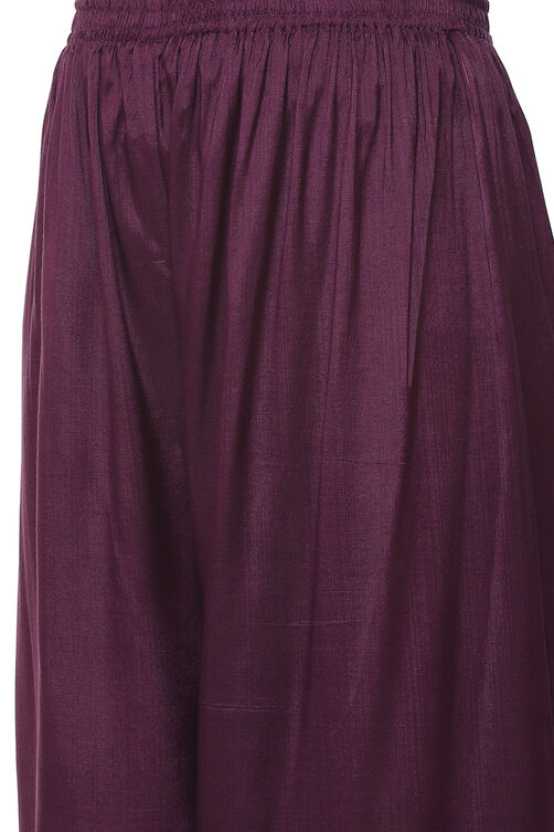 Purple Organza Digital Print Unstitched Suit Set image number 3