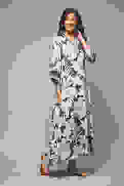 Navy Rayon Printed Nightwear image number 4