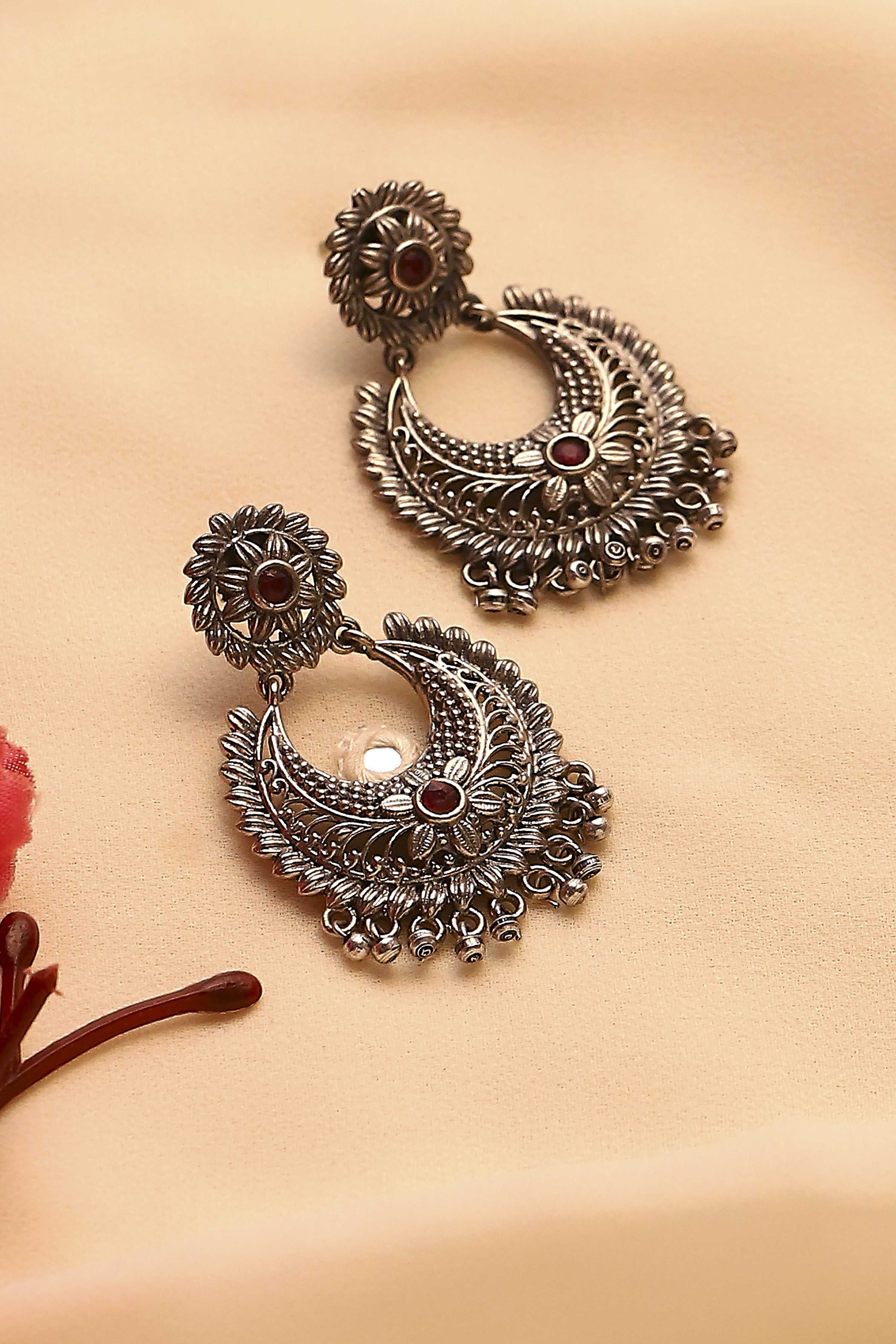 biba Oxid Pink Brass Oxidised ChaandbaliOxid Pink Brass Oxidised Chaandbali-picture-510