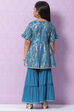 Berry Pink Rayon Flared Printed Kurta Set image number 4