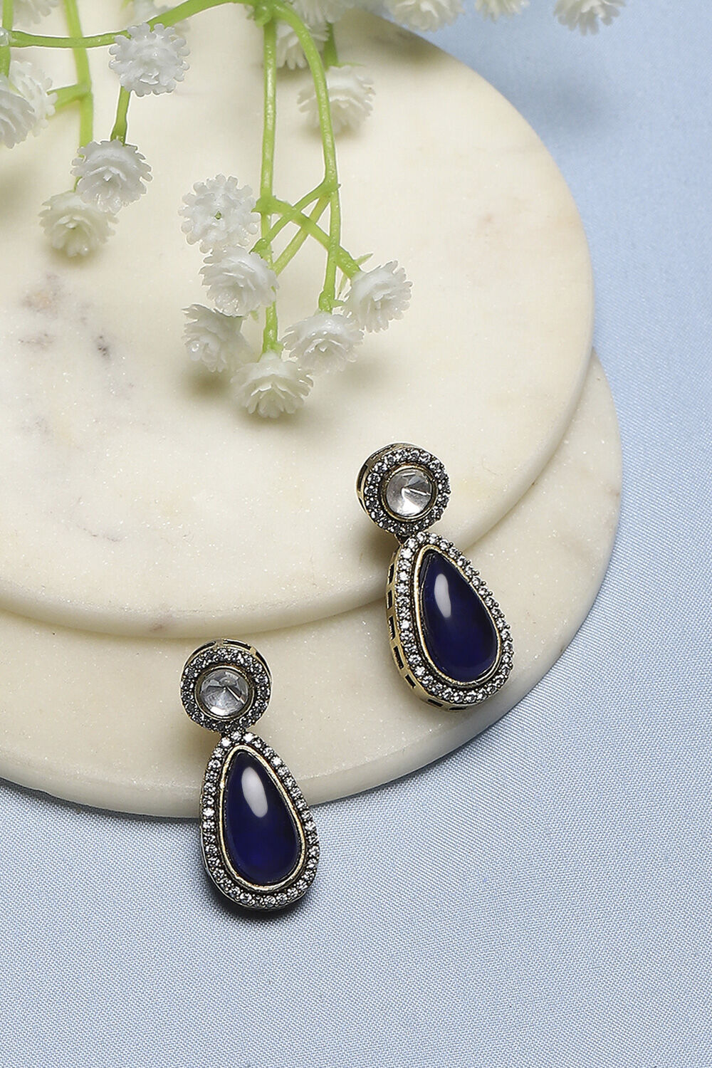 Blue Brass Necklace Set image number 0