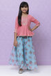 Pink And Turquoise A-Line Poly Cotton Tunics image number 3