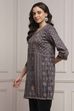 Brown Blended Printed Kurta image number 2