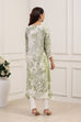 Green Viscose Rayon Printed Straight Kurta image number 3