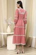 Light Pink Polyester Tiered Dress image number 3