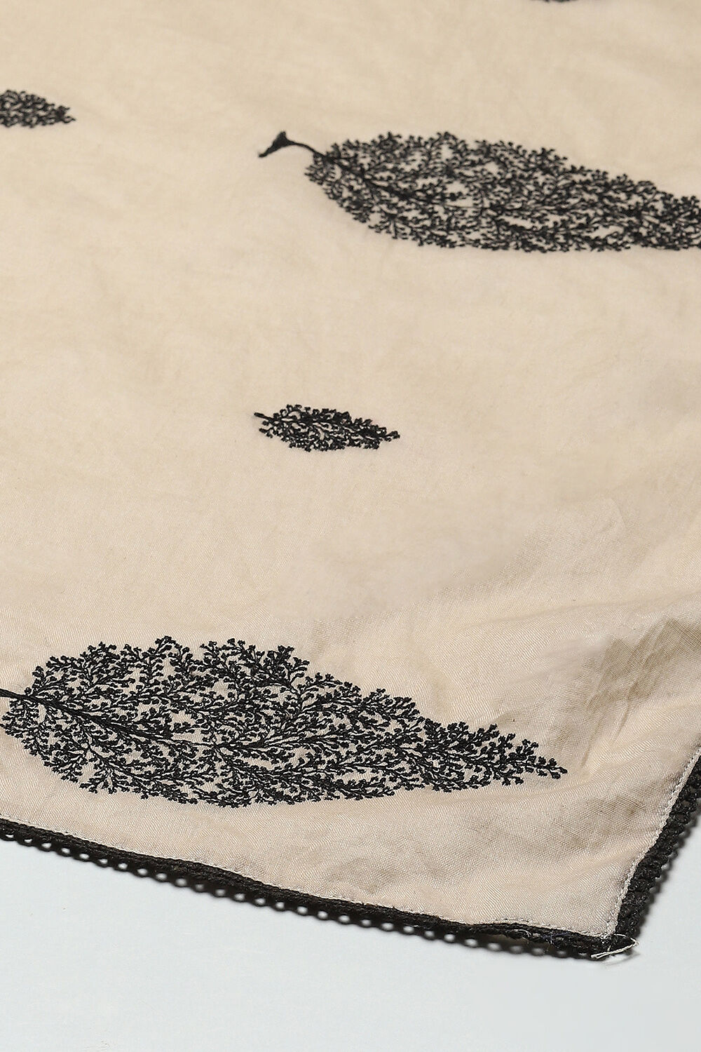 Black Cotton Hand Embroidered Unstitched Suit Set image number 4