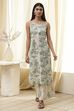 Green Cotton Floral Strappy Straight Kurta Set image number 0