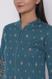 Dark Blue Winter Yarndyed Kurta image number 1