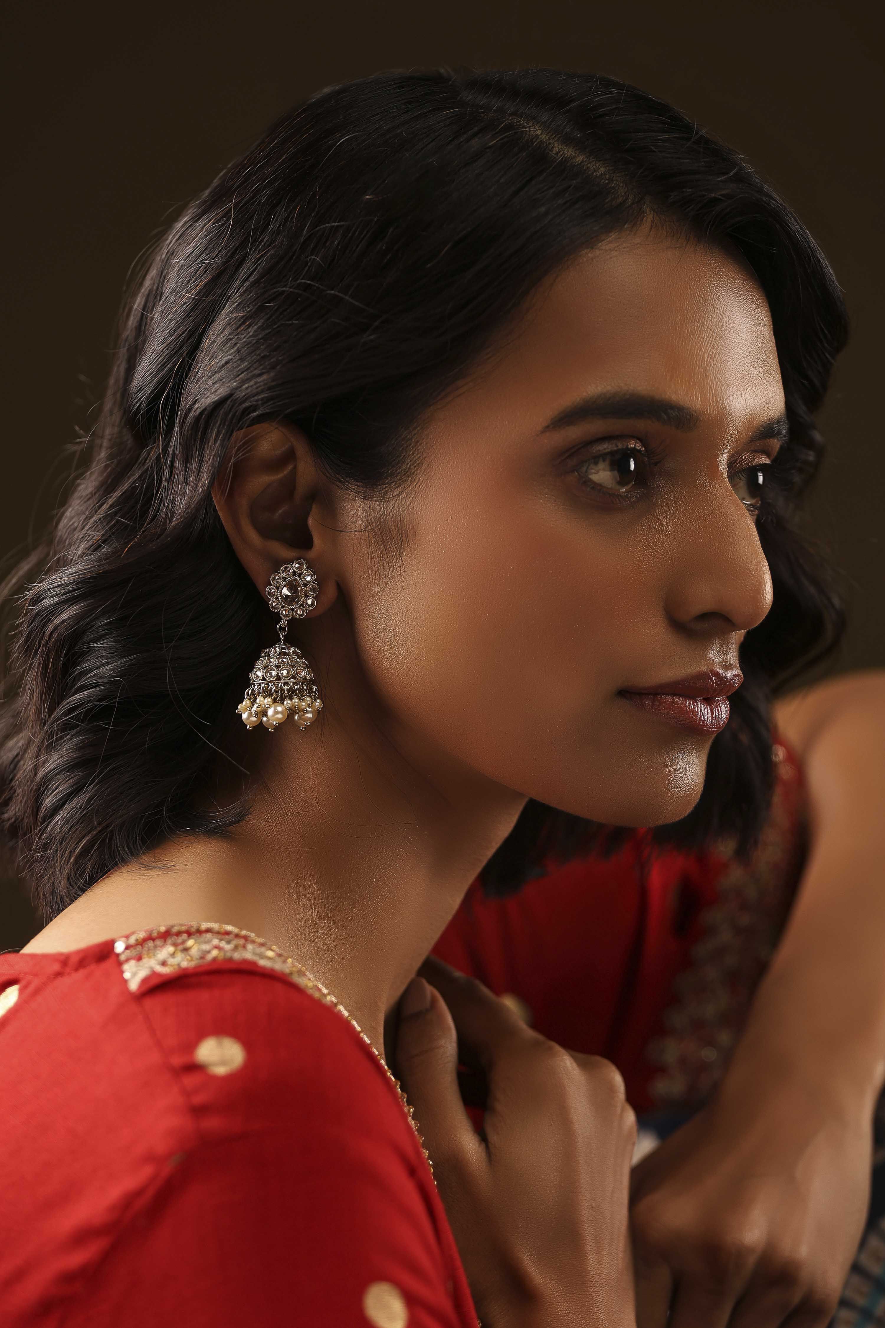 White Brass Jhumka image number 3