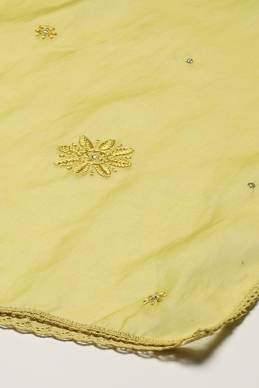 Ivory Cotton Blend Layered Kurta Suit Set image number 3