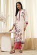 Ecru Floral Printed Straight Kurta image number 0