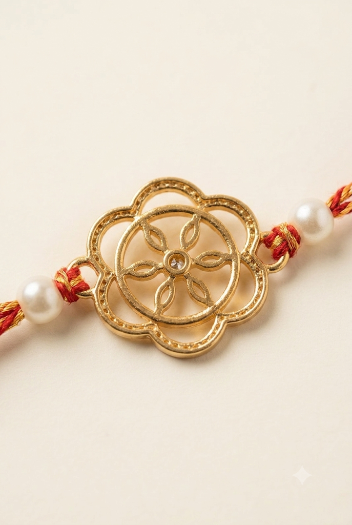 Multlicolor Sunehari Rakhi image number 2