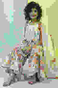 Multi-Colored Printed Gathered Suit Set image number 0